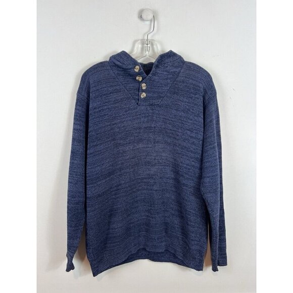 Vintage Northern Isles Sweater Men’s M Knit Blue Collared Preppy Academia Dad - Picture 1 of 6